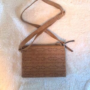 women's Genuine leather shoulder purse with three compartments
